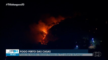 Focos de incêndio deixam Paraíso coberta de fumaça