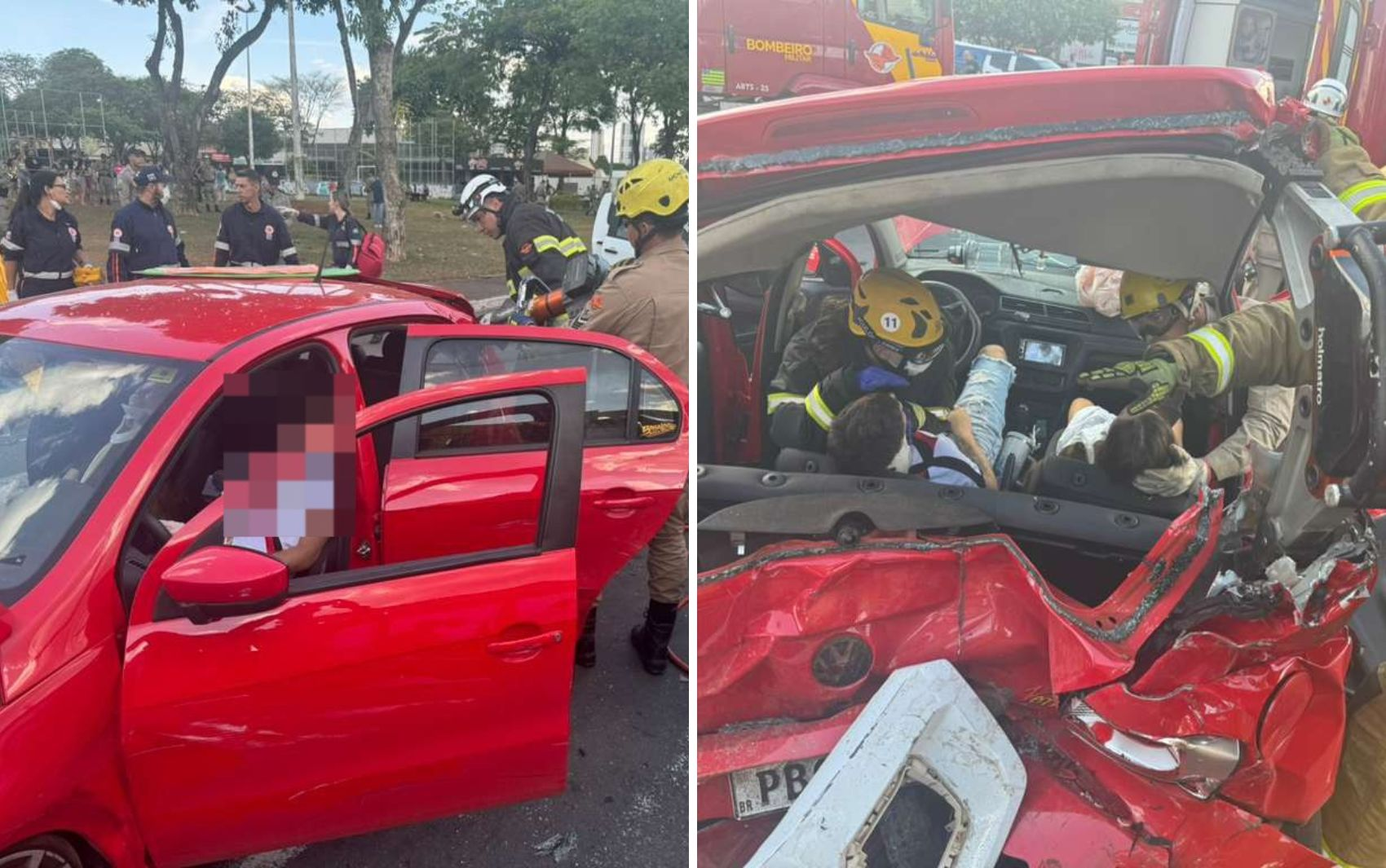 Seis pessoas ficam feridas em engavetamento no Jardim América, em Goiânia; vídeo