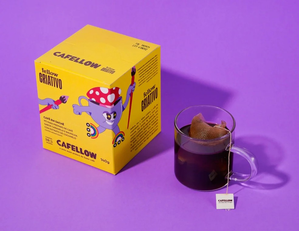 Pó para preparo da café em sachê Fellow Criativo, da marca Cafellow — Foto: Divulgação