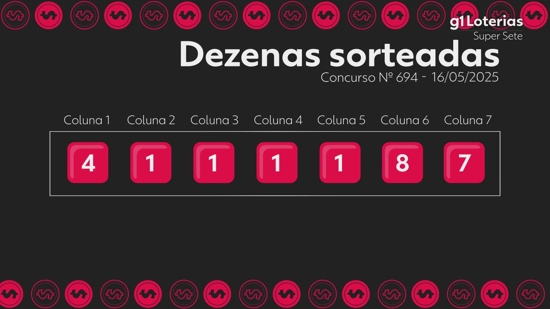 Super Sete: resultado do concurso 694