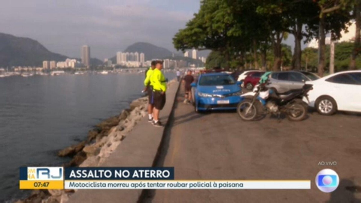 Motociclista é morto após tentar roubar policial à paisana no Aterro do Flamengo