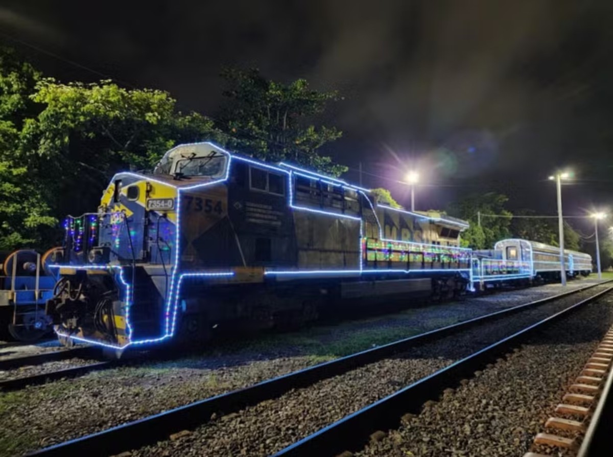 Trem de Natal decorado com luzes vai passar por Juiz de Fora e região; veja programação 