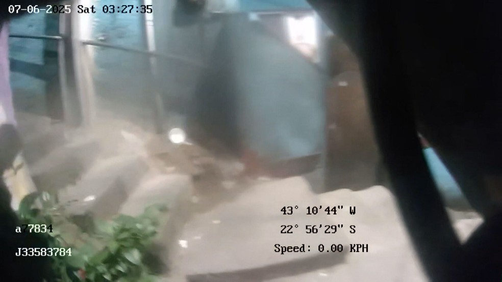 Escada onde Herus foi morto — Foto: Reprodução/TV Globo