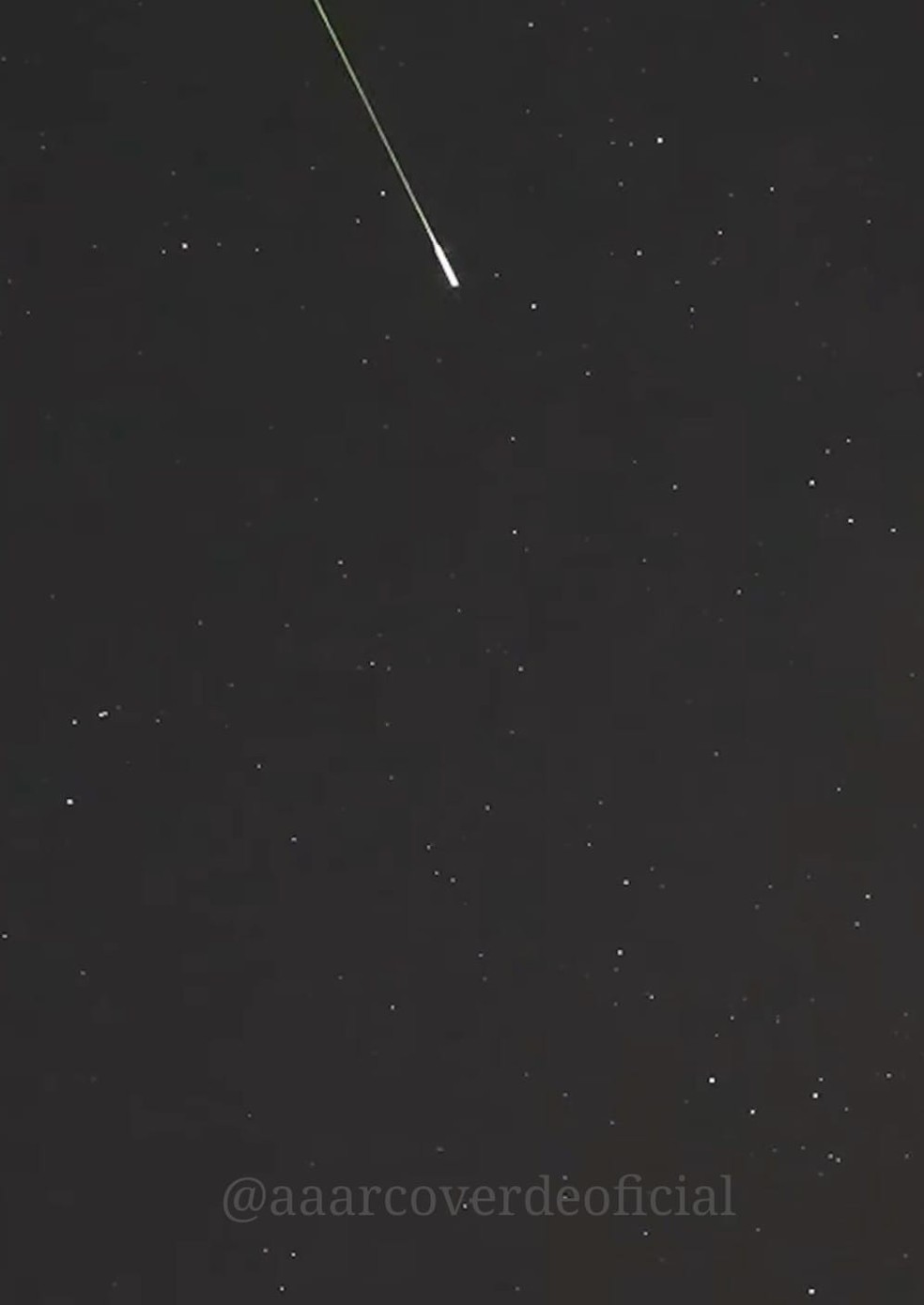 Meteoro é avistado em Arcoverde — Foto: Marlon Tenório/Associação Astronômica de Arcoverde