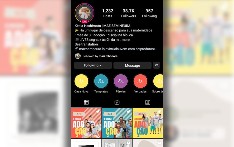 Através das redes sociais, Késia e Thiago apresentam o dia a dia da adoção "sem neura" — Foto: Instagram / Reprodução