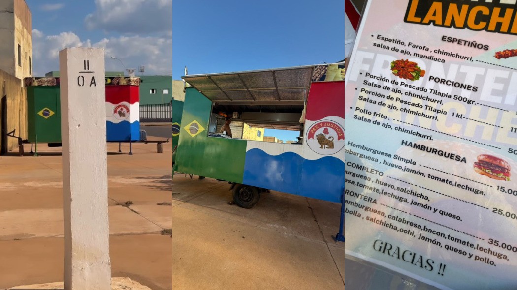 Comer em um país e pagar em outro: o trailer inusitado que fica sobre linha imaginária entre Brasil e Paraguai