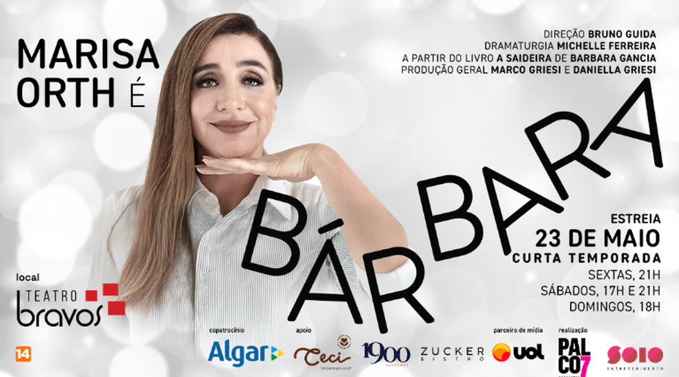 Marisa Orth interpreta Bárbara no Teatro Bravos. — Foto: Divulgação
