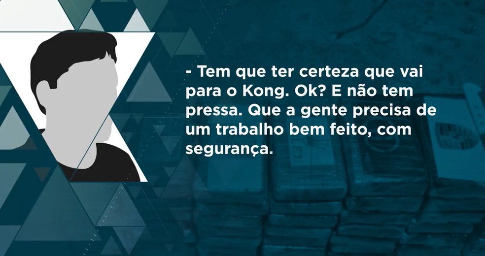 Homem identificado como Do Mar fala sobr entrega de cocaína em Hong Kong. — Foto: TV Globo/Reprodução