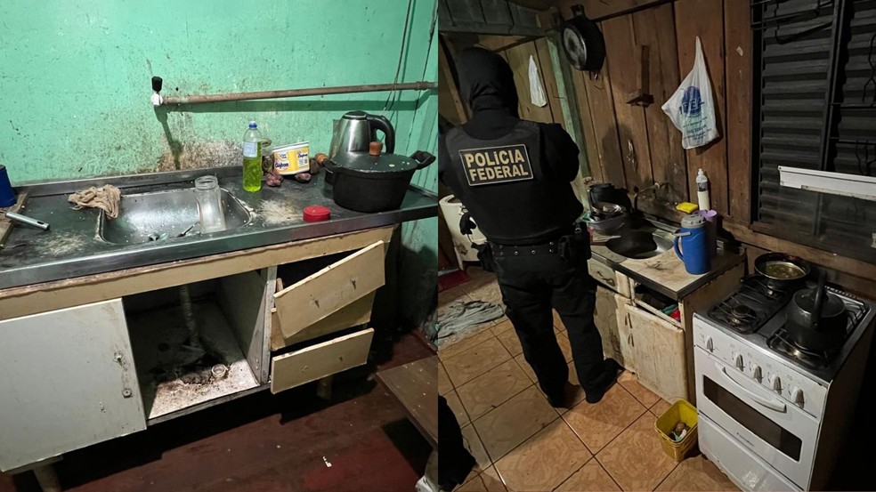 Estrangeiros foram resgatados de trabalho an&aacute;logo &agrave; escravid&atilde;o &mdash; Foto: Pol&iacute;cia Federal