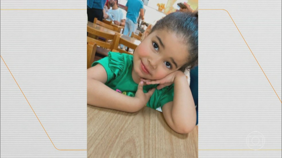 Menina Heloísa dos Santos Silva, de 3 anos, foi baleada dentro do carro da família no Arco Metropolitano — Foto: Reprodução