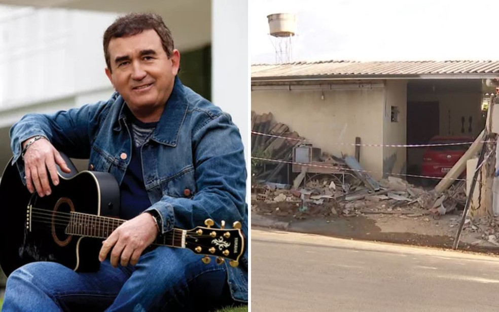 Caminhão de Amado Batista invadiu casa no Jardim Novo Mundo, em Goiânia — Foto: Reprodução/Redes sociais | TV Anhanguera