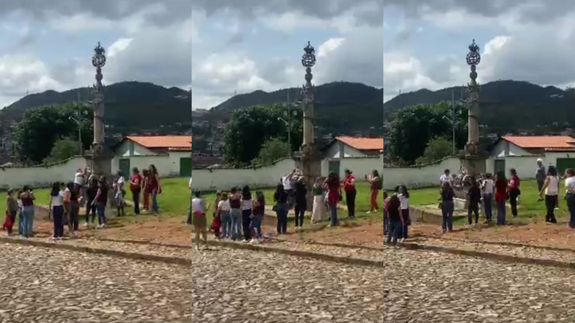 Vídeo mostra turistas imitando tortura em pelourinho de Mariana, local onde escravos eram açoitados