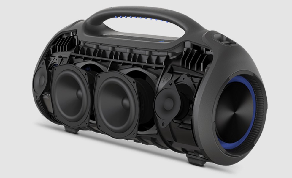 Ilustra��o mostra os alto-falantes internos da Philips Boombeat � Foto: Philips/Divulga��o