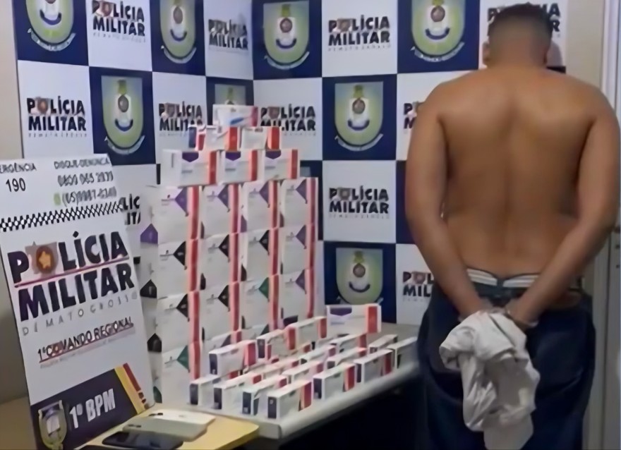 Homem é preso suspeito de roubar canetas emagrecedoras em farmácia de Cuiabá