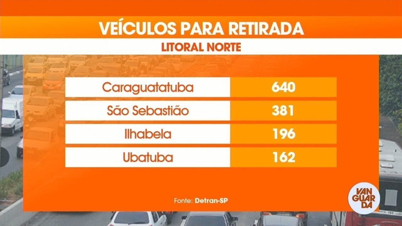 Mais de 1,3 mil veículos apreendidos no Litoral Norte de SP podem ir para leilão