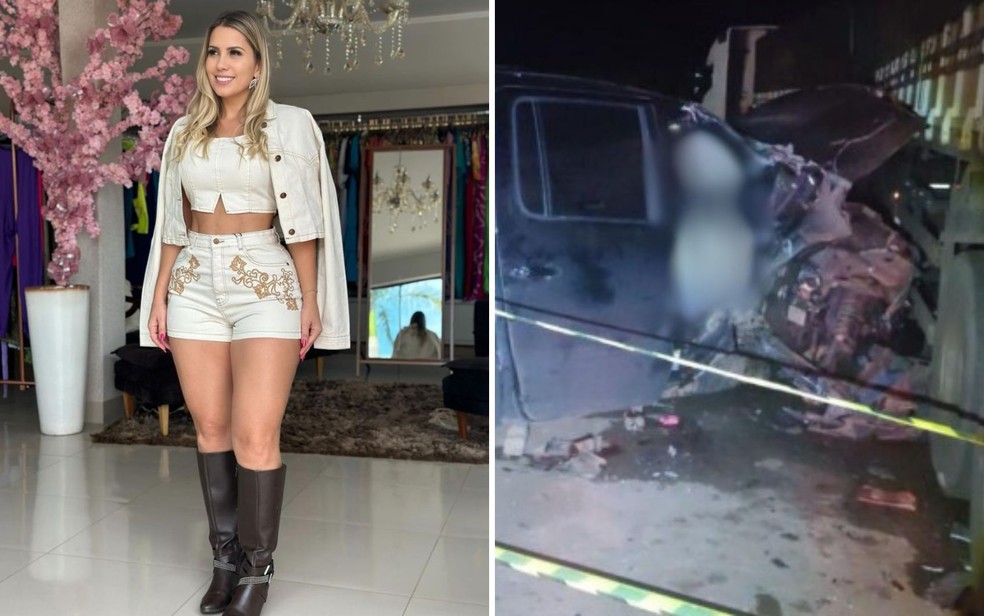 Erica Tavares Bueno, de 42 anos, morreu aps a caminhonete em que estava bater contra um caminho em Itauu, na regio central de Gois.  Foto: Reproduo/Redes Sociais