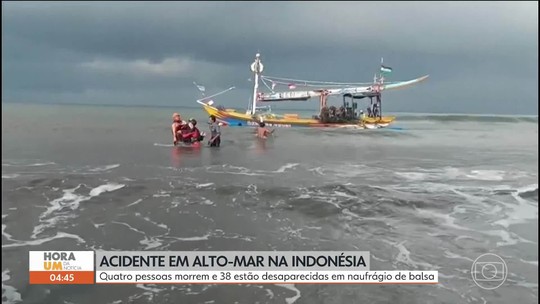 Balsa com 65 pessoas naufraga na Indonésia; 4 morreram e 30 estão desaparecidos