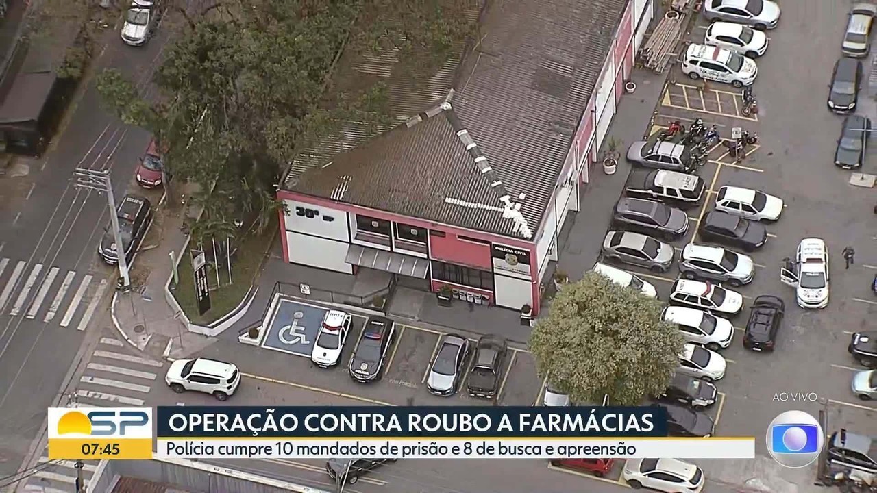 Polícia faz operação para prender quadrilha especializada em roubar farmácias em SP