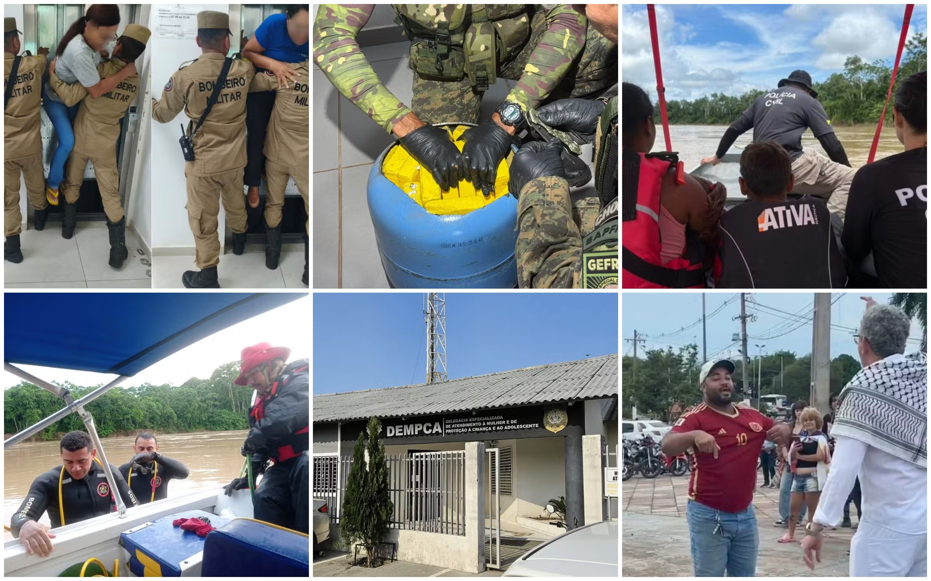Você viu? Servidoras presas em elevador, adolescente decapita cachorro, cocaína em botija de gás e mais