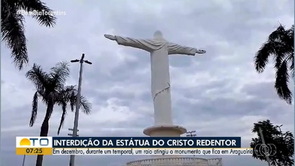 Cristo Redentor de Araguaína é interditato após monumento ser atingido por raio