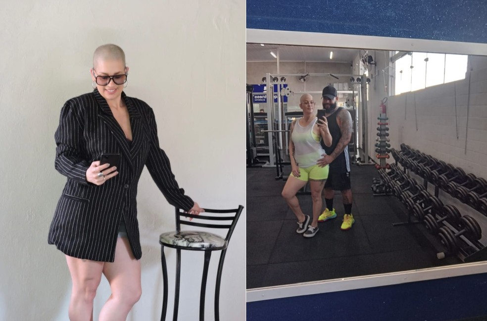 Drielle realizou a último quimioterapia em Bauru após o diagnóstico do câncer de mama — Foto: Arquivo pessoal