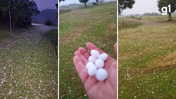 Granizo em 2 regi&otilde;es: RS tem campo coberto de gelo e chuva ...