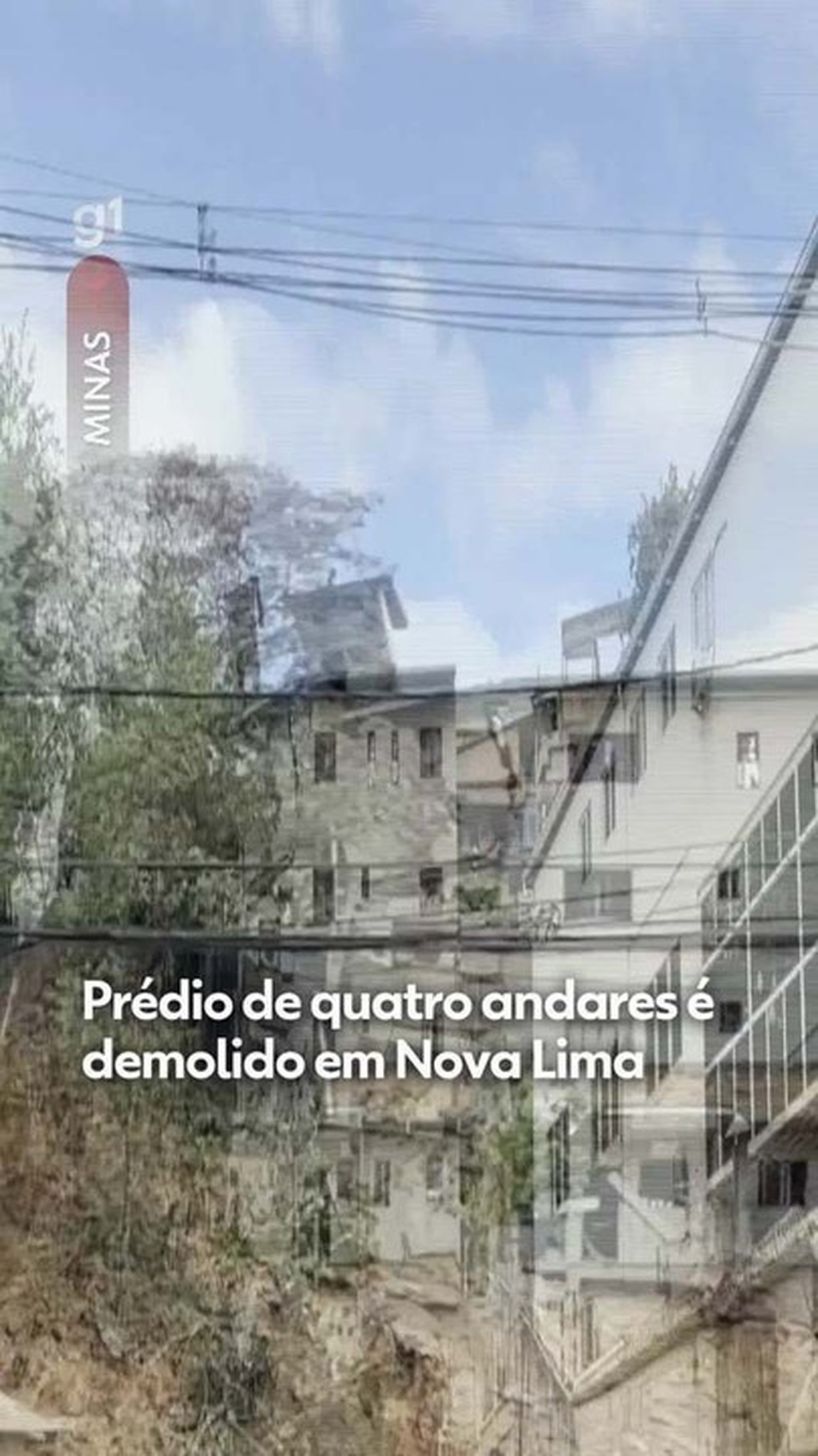 Prédio de quatro andares é demolido após queda de muro de arrimo em Nova Lima; VÍDEO