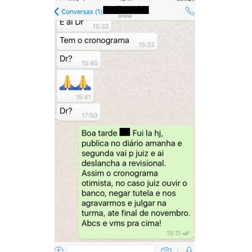 PF obteve troca de mensagens entre advogado e empresário. — Foto: Reprodução/PF
