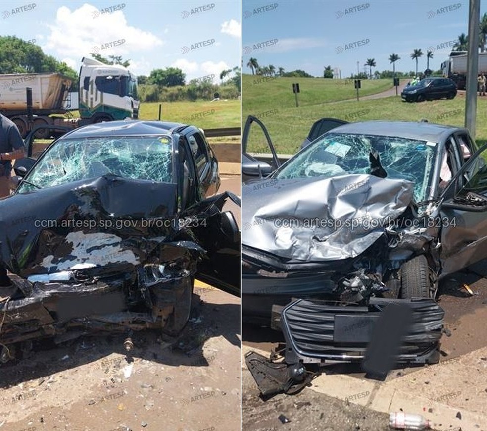 1 de 1
Batida frontal aconteceu na rodovia em Barra Bonita — Foto: Artesp/Divulgação