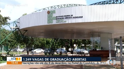Instituto Federal do Tocantins tem vagas abertas para cursos de graduação