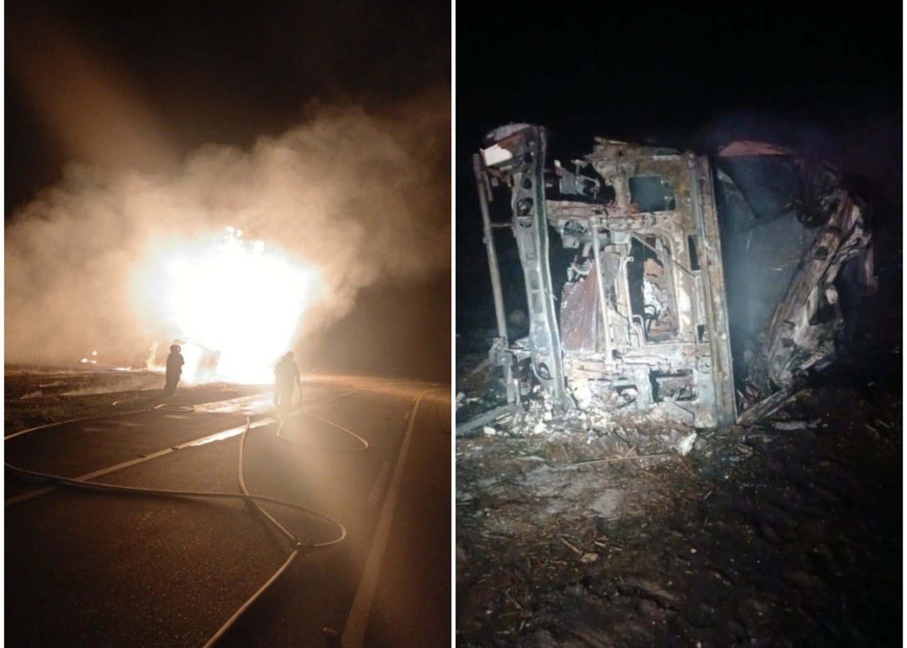 Caminhoneiro morre carbonizado após caminhão-tanque tombar e pegar fogo na Rodovia Anhanguera