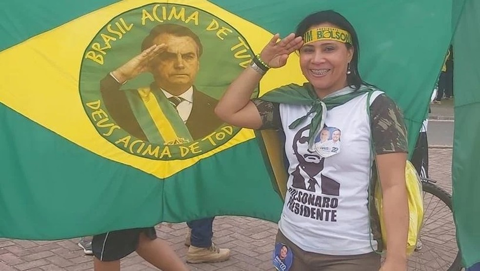 Ana Maria Barros Lubase, presa após atos golpistas em Brasília.  — Foto: Reprodução
