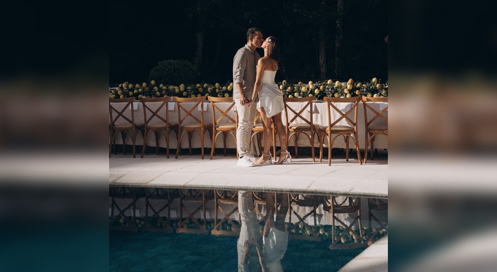 Isis Valverde também fez o pré-wedding no espaço de eventos de Jarinu (SP) — Foto: @pedrofonsecaph/Reprodução